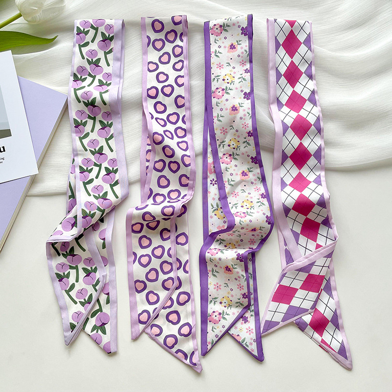 Silk Neck Scarf - New Luxury Narrow Short Woman's Silk