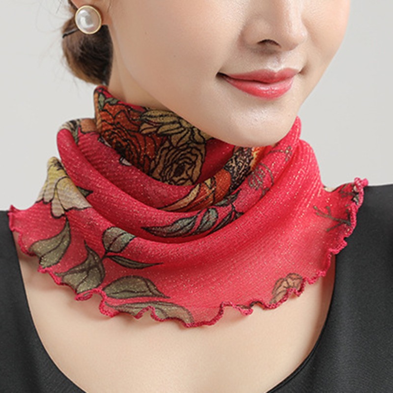 Spring Summer Chiffon Neck Col - Silk Neck Scarf 评论和价格